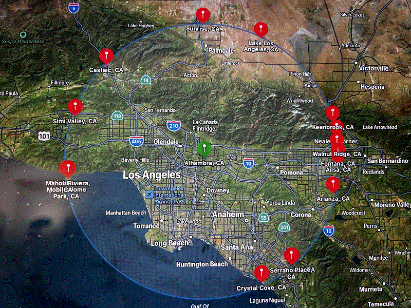 Map Service Radius